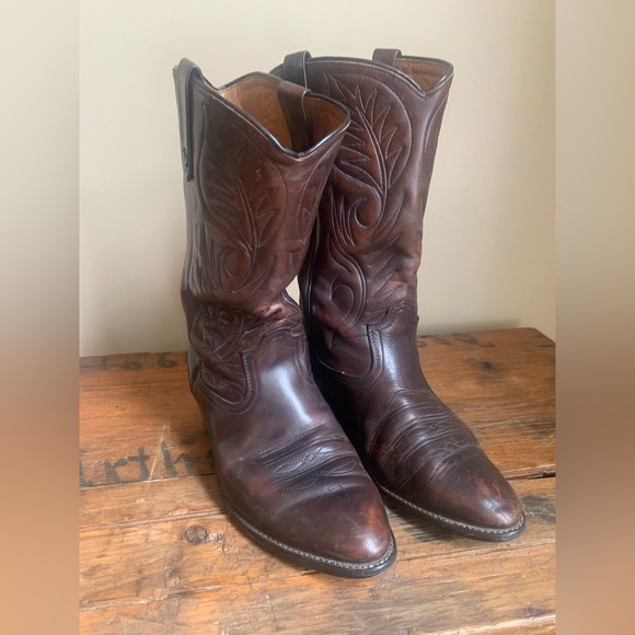 Red Wing Pecos Western Cowboy Boots Size 8 wide 3e Brown Leather9801-1 vintage